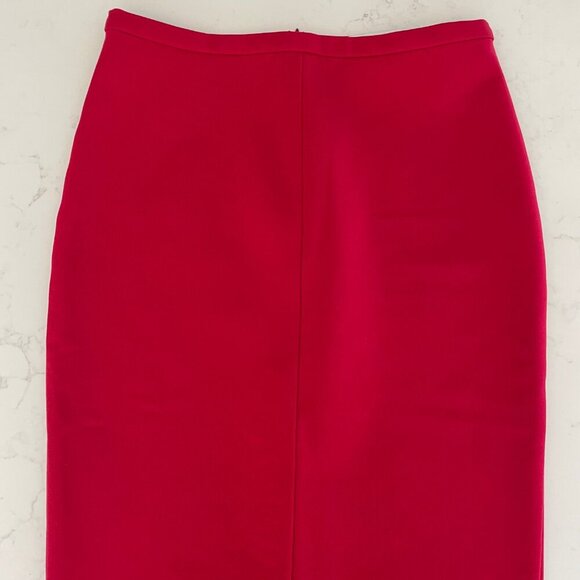 Diane von Furstenberg Samara Tailor JSY Designer Fitted Pencil Midi Skirt Red 4 - Picture 2 of 14